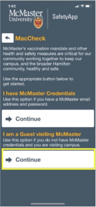 Credentials page in MacCheck.